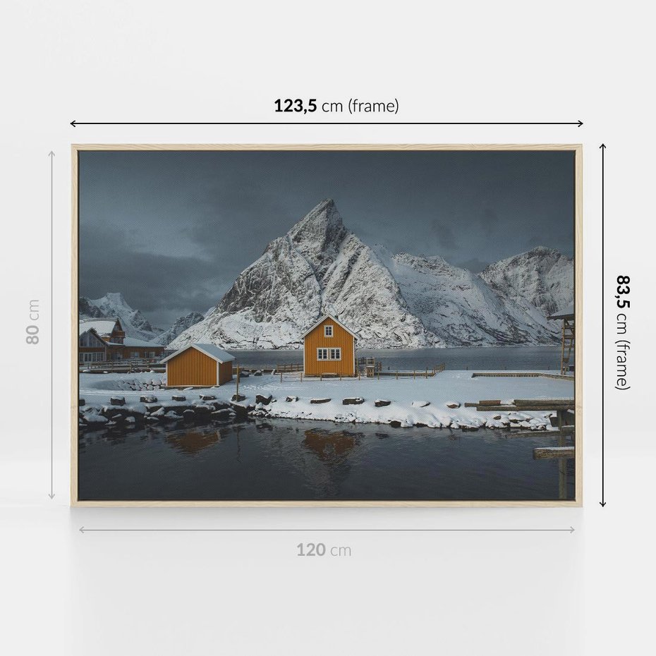 Obraz w ramie 120x80 - Minimalizm i Urok Natury - skandynawskie, domki - rama drewno