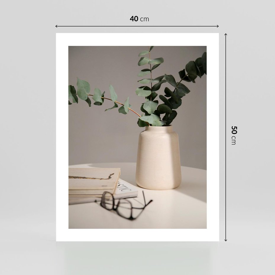 Plakat bez ramy 40x50 - Eukaliptusowe liście w okularach - liście, eukaliptus