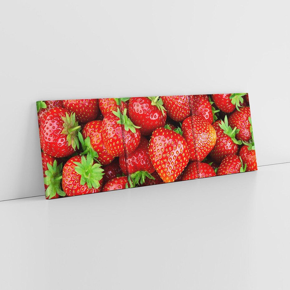 Obraz na płótnie 150x50 - Słodkie kuszenie - truskawki, owoce
