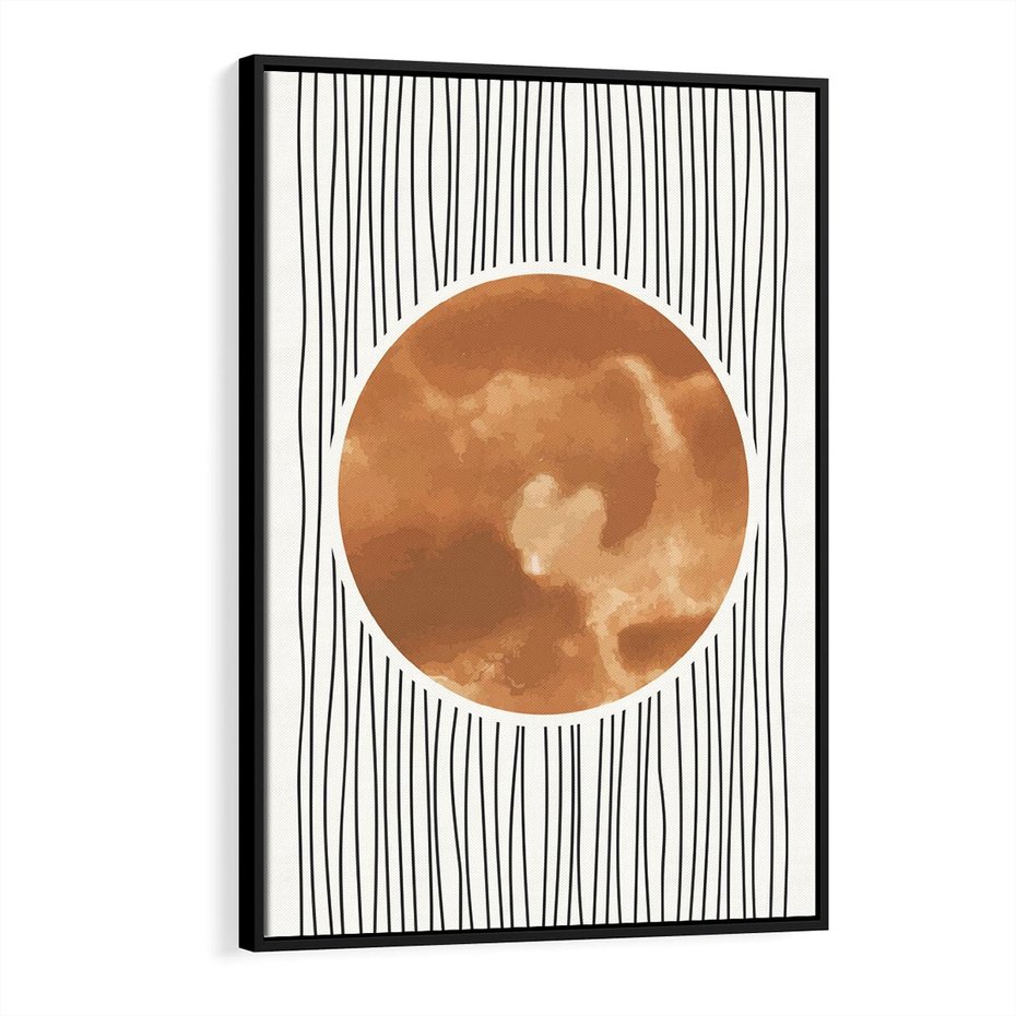 Obraz w ramie 70x100 - Eteryczne Krągłe Echa - boho obraz, geometria - rama czarna