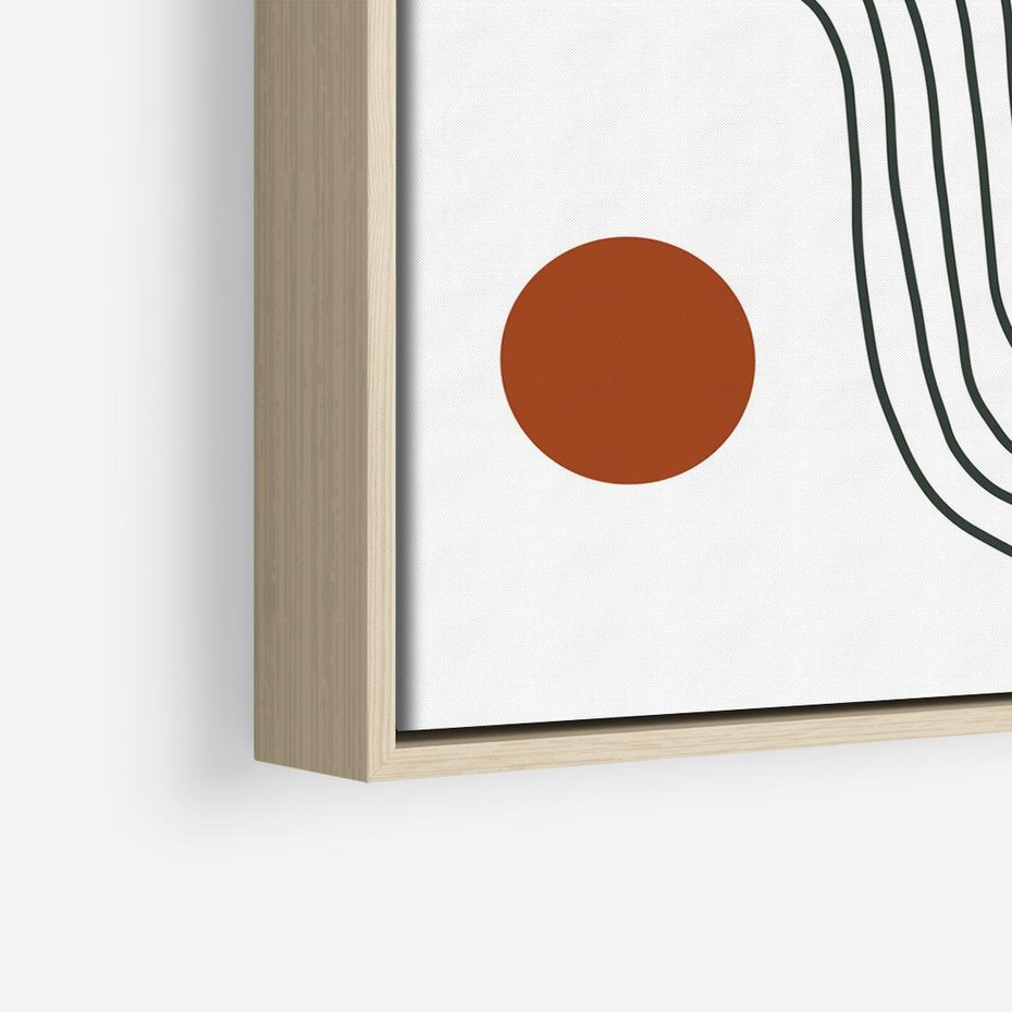 Obraz w ramie 80x80 - Kontury Harmonii - nieregularne linie, koła - rama drewno