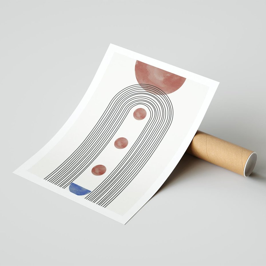 Plakat bez ramy 40x50 - Symfonia Kształtów - nowoczesny plakat, styl midcentury