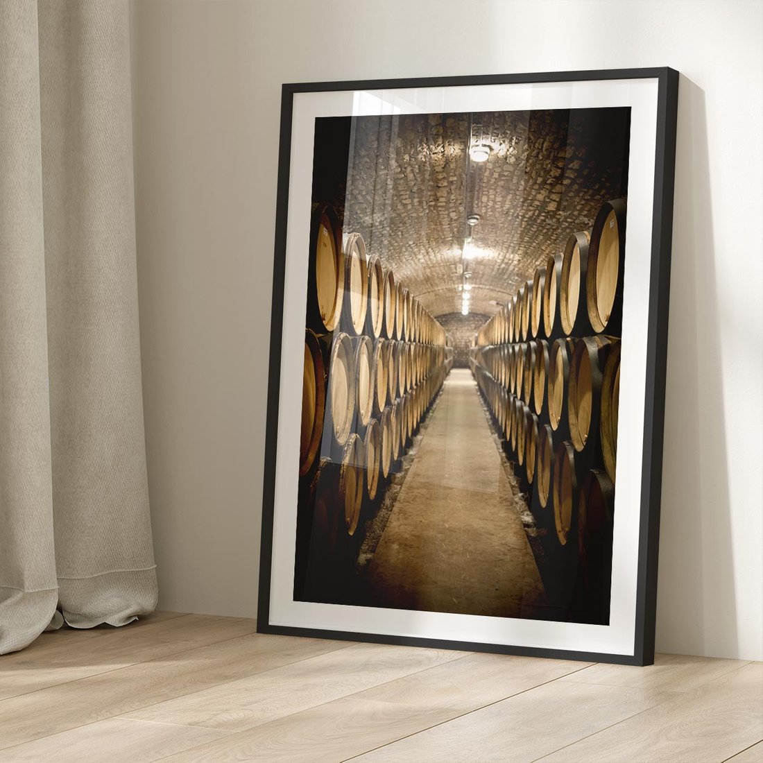 Plakat w ramie 40x50 - Winniczka - winnica, beczki - rama czarna