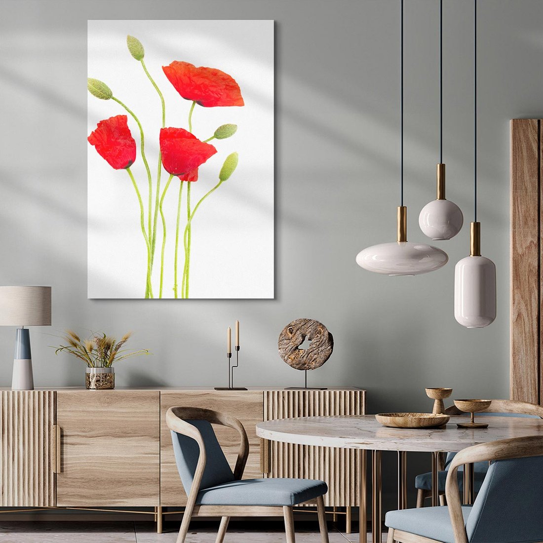 Obraz na płótnie 50x70 - Pola maków w pełnym kolorze - maki, kwiaty