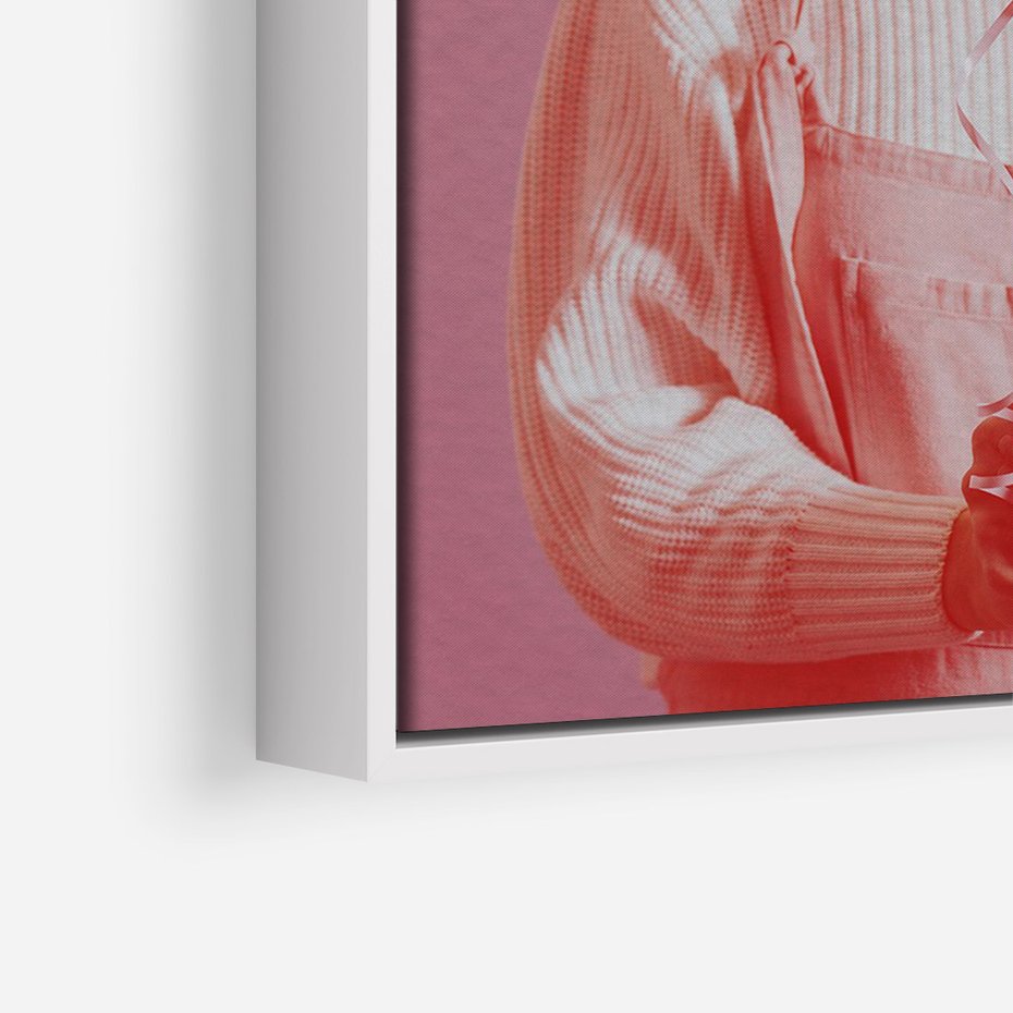 Obraz w ramie 50x70 - Kolaż Wyobraźni - kolaż zdjęć, styl retro - rama biała