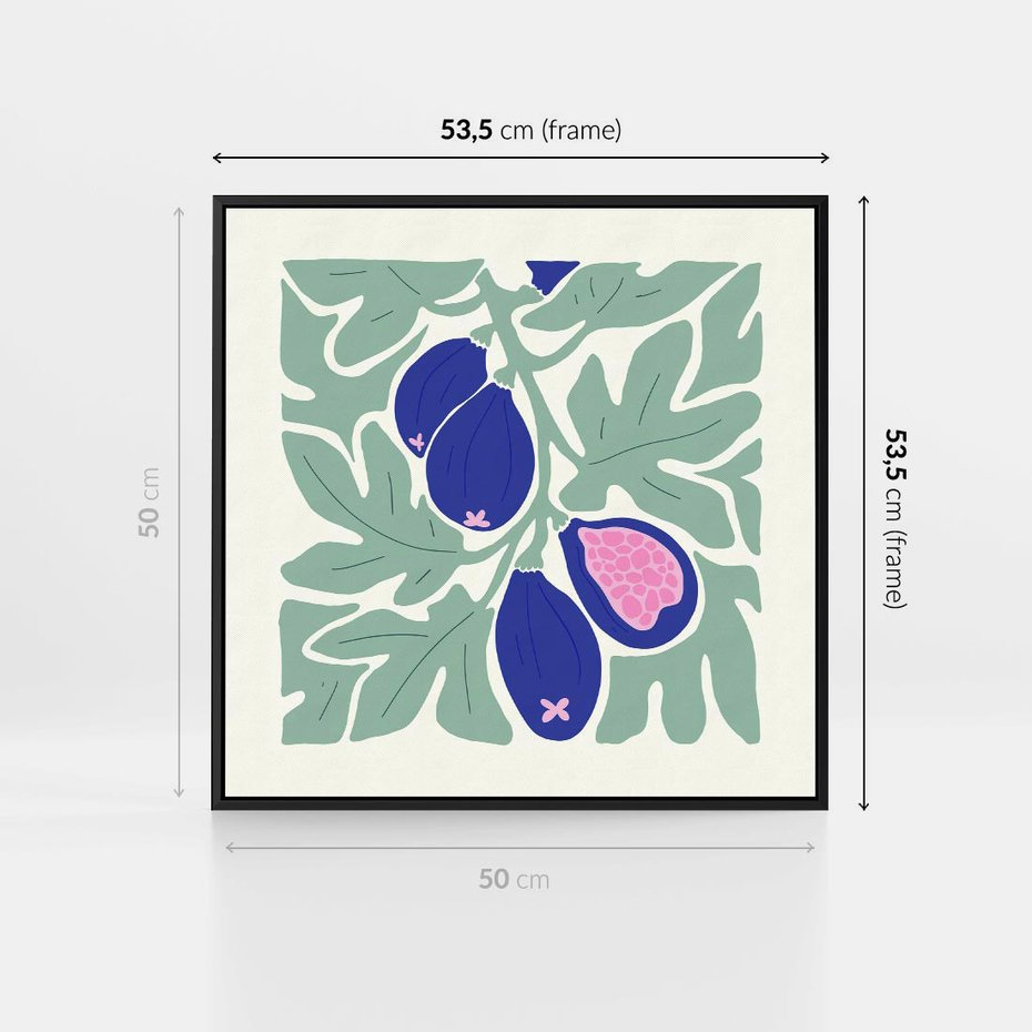 Obraz w ramie 50x50 - Symfonia Przestrzeni - figi, plakat - rama czarna