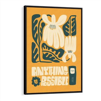 Obraz w ramie 50x70 - Impulsy Harmonii - kwiaty, nowoczesny plakat - rama czarna