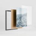 Zestaw obrazy w ramie 50x70 galeria - Zima, górski, domek, śnieg - rama czarna