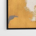 Obraz w ramie 70x100 - Złote Maźnięcia Pędzla - złota abstrakcja, plamy - rama czarna