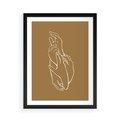 Plakat w ramie 50x70 - Splecione Dłonie - szkic, minimalizm - rama czarna