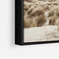 Obraz w ramie 50x50 - Nadmorskie Wydmy - fotografia, kolory sepii - rama czarna