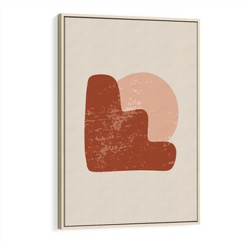 Obraz w ramie 50x70 - Przenikanie Granic - nowoczesny plakat, abstrakcyjne kształty - rama drewno