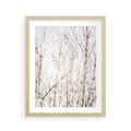 Plakat w ramie 40x50 - Szron na Gałęziach - ośnieżone gałązki, szron na gałęziach - rama drewno