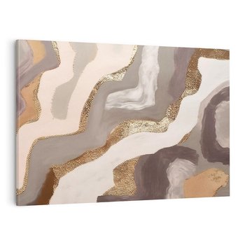 Obraz na płótnie 120x80 - Płynne Fale - abstrakcja, neutralne kolory