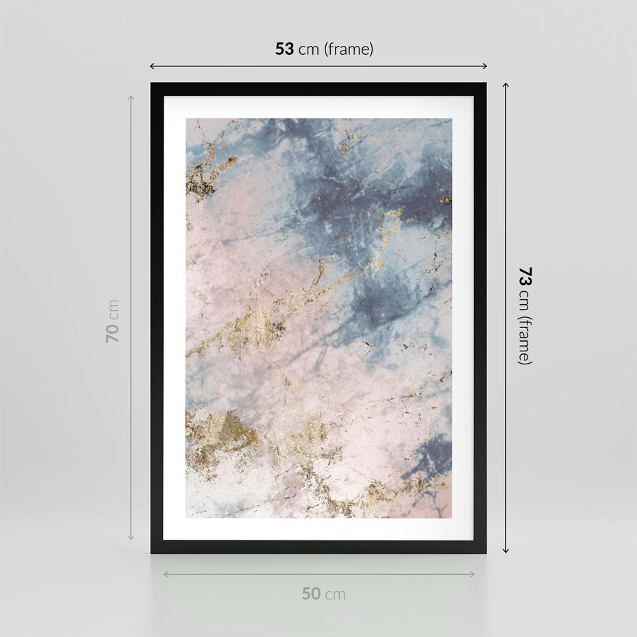Plakat w ramie 50x70 - Luksusowa Dekoracja - marmur, złoto - rama czarna