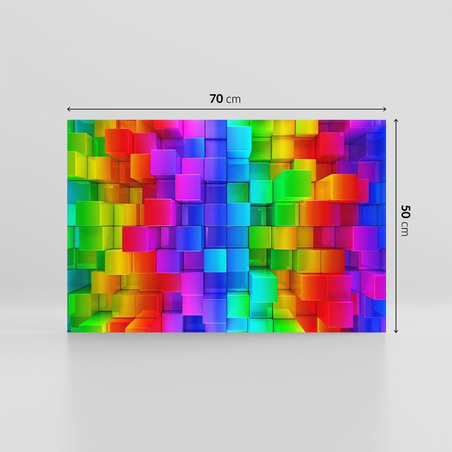 Obraz na płótnie 70x50 - Mozaika Abstrakcji: Trójwymiarowe Kompozycje - abstrakcja, 3d