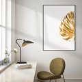 Obraz w ramie 50x70 - Przyjemność dla Oczu - złote, liście - rama czarna