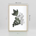 Plakat w ramie 50x70 - Grono Abstrakcji - minimalistyczny plakat, winogrona - rama drewno