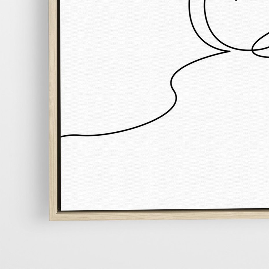 Obraz w ramie 70x100 - Minimalistyczna Przejażdżka - szkic, minimalizm - rama drewno