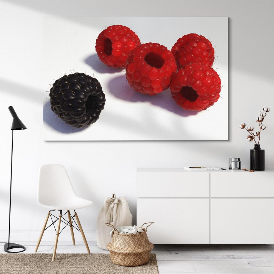 Obraz na płótnie 70x50 - Maliny Jeżyny Owoce - maliny, jeżyny