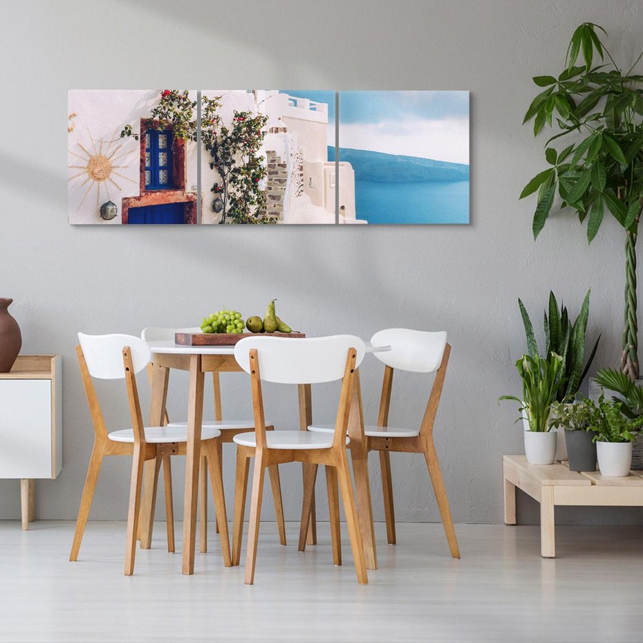 Obraz na płótnie 150x50 - Urok Greckiej Wyspy - Santorini, Grecja