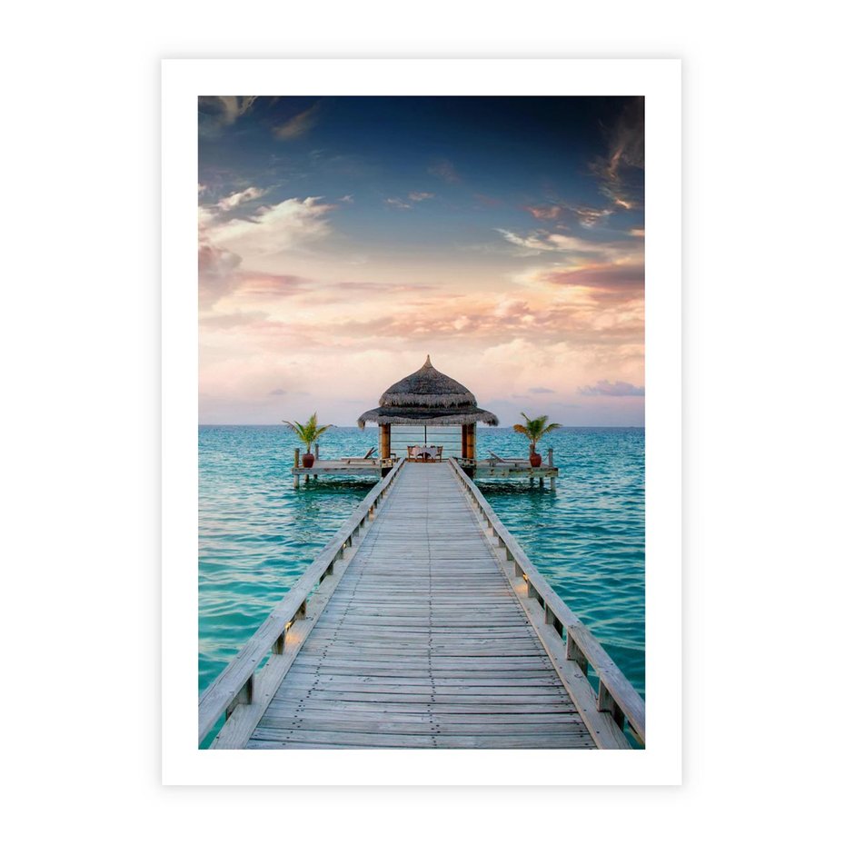 Plakat bez ramy 50x70 - Morski Pomost - morze, pomost