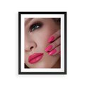 Plakat w ramie 30x40 - Usta, manicure, spa: kobieca harmonia - usta, manicure - rama czarna