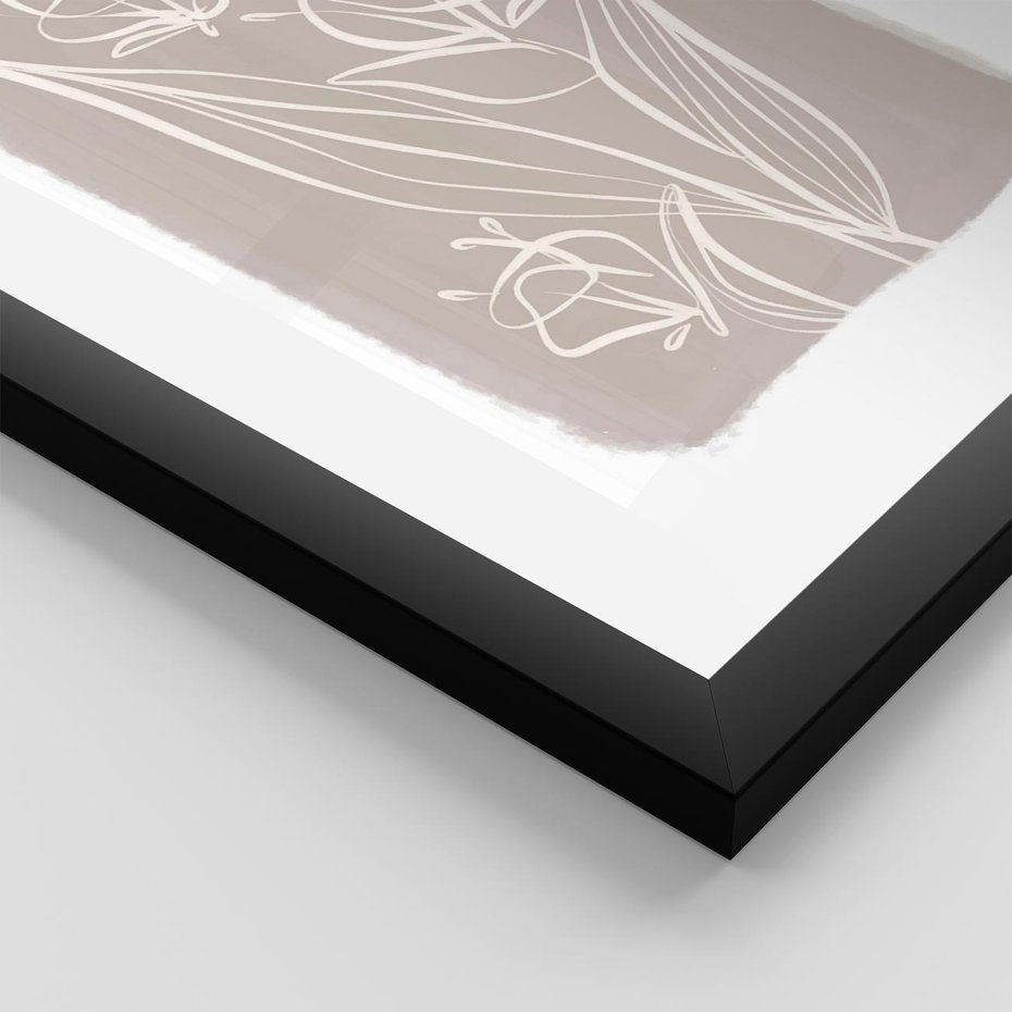 Plakat w ramie 30x40 - Pastelowe Nastroje - nowoczesny subtelny plakat, beżowy - rama czarna