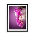 Plakat w ramie 50x70 - Relaksująca orchidea w spa - spa, orchidea - rama czarna
