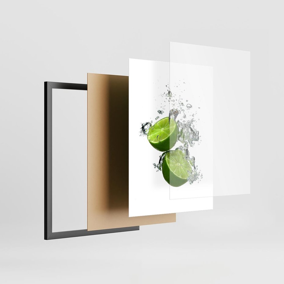 Plakat w ramie 50x70 - Kwaskowata moc limonki i cytryny - limonka, cytryna - rama czarna