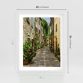 Plakat w ramie 40x50 - Spacer po Złotej Alei - uliczka, perspektywa - rama biała