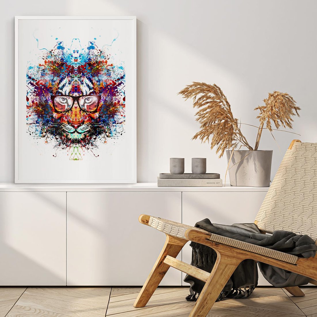 Plakat bez ramy 30x40 - Tygrys w graficznej oprawie - tygrys, grafika
