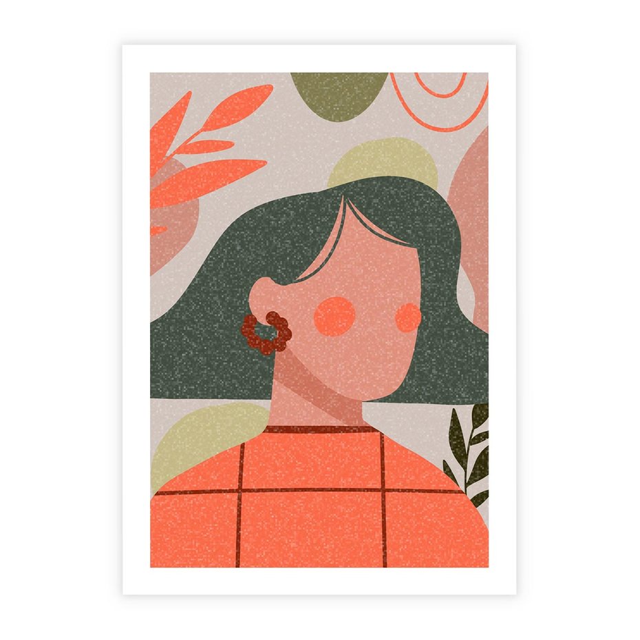 Plakat bez ramy 40x50 - Kobiecy Portret Duszy - nowoczesny plakat, styl retro