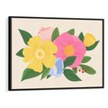 Obraz w ramie 100x70 - Kwiatowy Uśmiech - kwiaty, akwarela - rama czarna