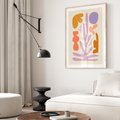 Plakat w ramie 50x70 - Przenikająca Harmonia - abstrakcyjny obraz, pastelowe kolory - rama drewno