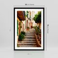 Plakat w ramie 50x70 - Uroczysta perspektywa uliczki - uliczka, perspektywa - rama czarna