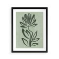 Plakat w ramie 40x50 - Zieleń Wyjątkowego Ukojenia - zielona abstrakcja, zgaszona zieleń - rama czarna
