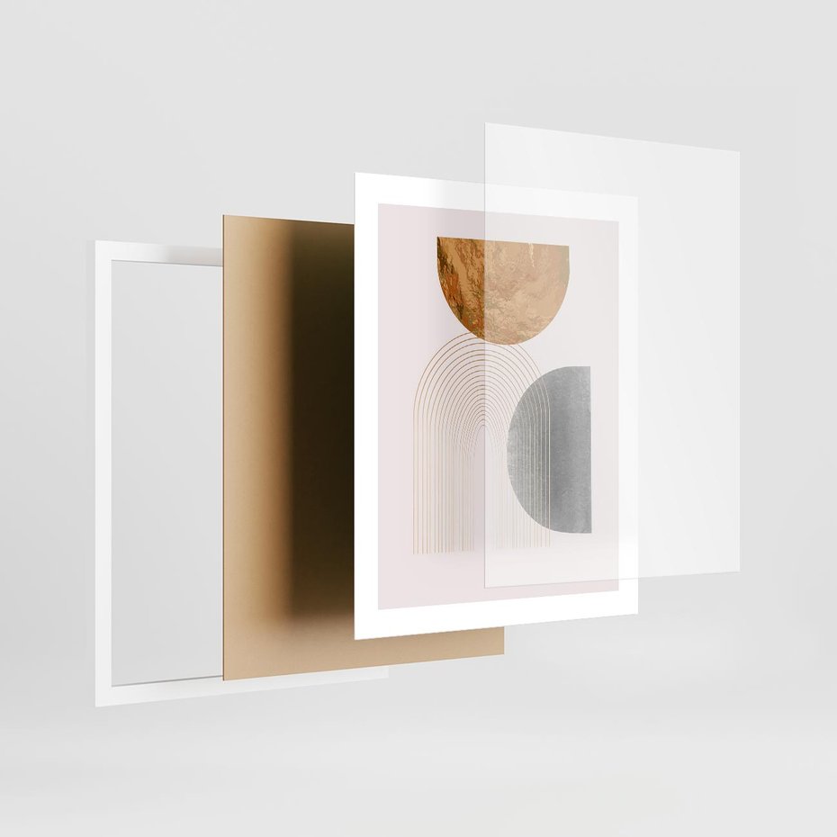 Plakat w ramie 40x50 - Nowoczesna Sztuka Geometrii - nowoczesna sztuka, modern - rama biała