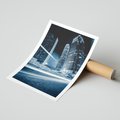 Plakat bez ramy 30x40 - Nocne pejzaże miasta - miasto, nocą