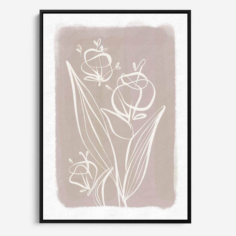 Obraz w ramie 70x100 - Pastelowe Nastroje - nowoczesny subtelny plakat, beżowy - rama czarna