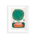 Plakat w ramie 30x40 - Rozmyte Granice - abstrakcyjne plamy, zielony - rama biała