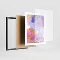 Plakat w ramie 40x50 - Migotliwe Wnętrza Kształtów - abstrakcyjny plakat, pastelowe kolory - rama czarna
