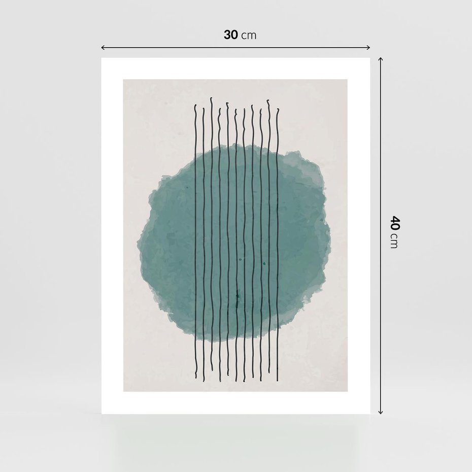 Plakat bez ramy 30x40 - Podróżne Inspiracje - abstrakcyjna akwarelowa plama, nieregularne kreski