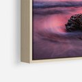 Obraz w ramie 80x80 - Zaklęty Zachód - magiczny zachód słońca, fioletowe - rama drewno