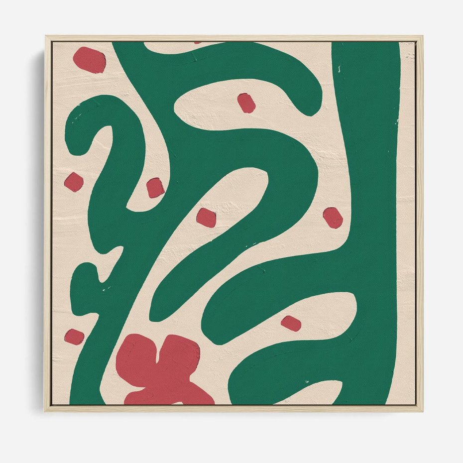 Obraz w ramie 50x50 - Boho Widoki - abstrakcyjny obraz, plakat - rama drewno