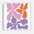 Obraz w ramie 50x50 - Bezgraniczne Wibracje - abstrakcyjne kolorowe kwiaty, minimlizm - rama biała