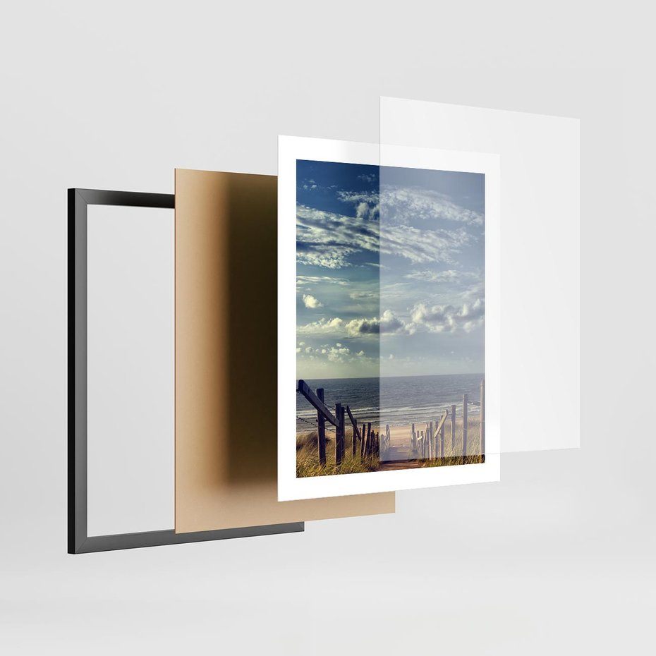 Plakat w ramie 40x50 - Plaża i morze - plaża, morze - rama czarna