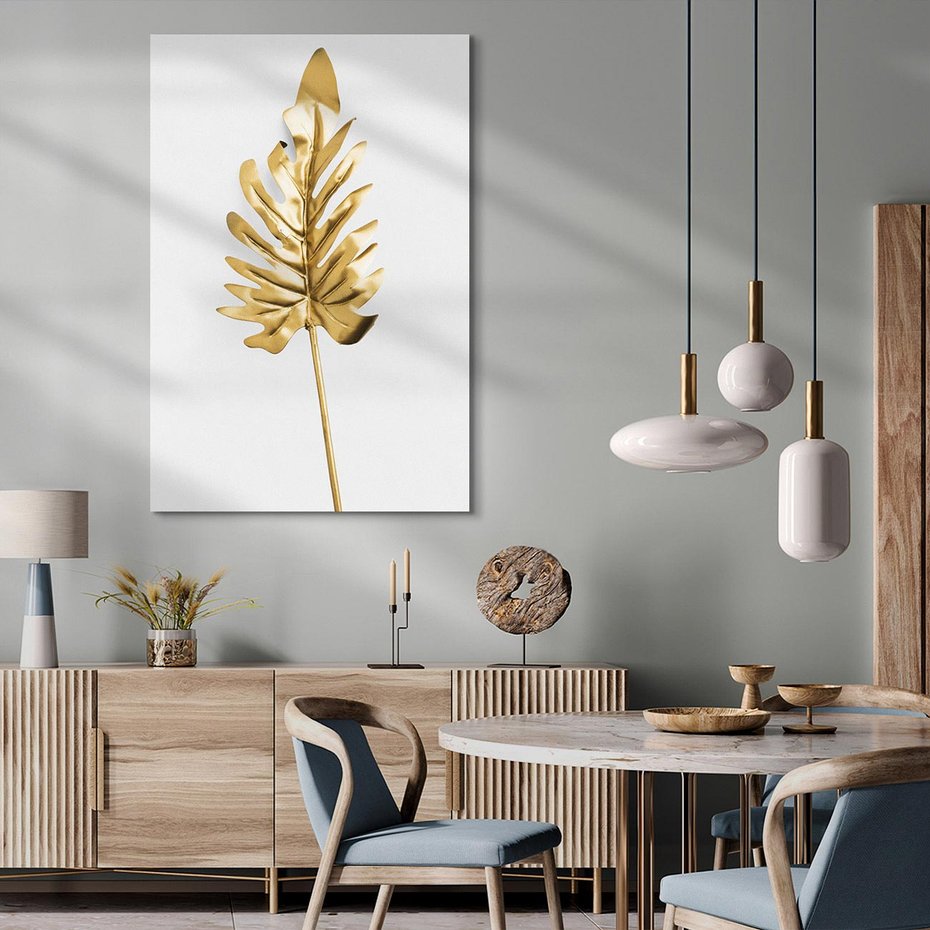 Obraz na płótnie 70x100 - Ponadczasowy Urok - złote, liście