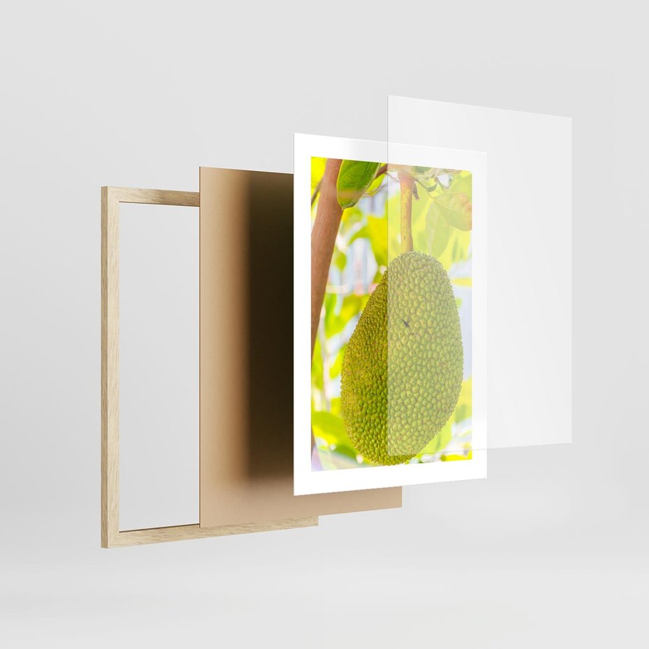 Plakat w ramie 30x40 - Tropikalny raj nad morzem - tropikalny, owoc - rama drewno