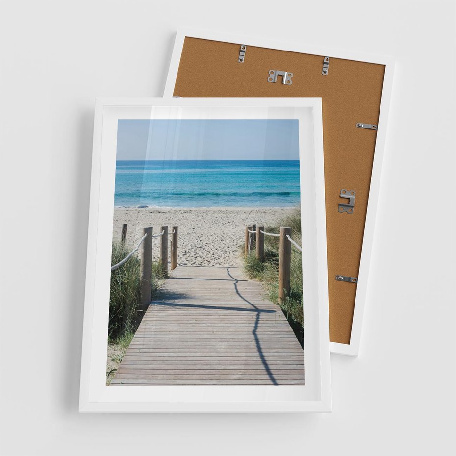 Plakat w ramie 50x70 - Żywa Natura - plaża, morze - rama biała